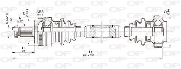 OPEN PARTS Приводной вал DRS6347.00